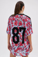 POPPIN POPPIES LACE JERSEY DRESS