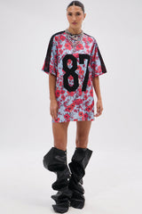 POPPIN POPPIES LACE JERSEY DRESS