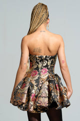 PURE ROYALTY BROCADE MINI DRESS