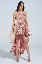 SAMANTHA BROCADE HI LOW DRESS