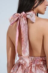 SAMANTHA BROCADE HI LOW DRESS