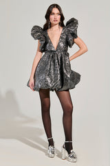 BELLE OF THE BALL METALLIC MINI DRESS