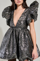 BELLE OF THE BALL METALLIC MINI DRESS