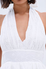 SUMMER'S AROUND THE CORNER EYELET MINI DRESS