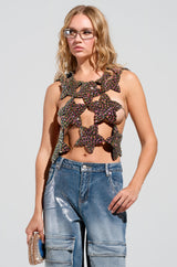 I'M THE STAR CUT OUT EMBELLISHED TOP