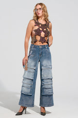 I'M THE STAR CUT OUT EMBELLISHED TOP