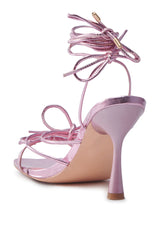 AKIRA GUNRAY PINK BOW CHUNKY STILETTO SANDAL
