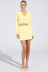 LEMONY EMILY CROPPED LIGHT WEIGHT CARDIGAN IN YELLOW