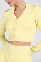 LEMONY EMILY CROPPED LIGHT WEIGHT CARDIGAN IN YELLOW