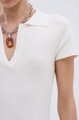 SLEEK AND CHIC KNIT MINI DRESS IN WHITE