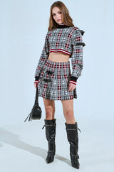 ALL EYES ON ME MOCK NECK BUCKLE SLEEVE DETAIL SWEATER