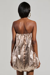 STOPPING TRAFFIC GOLD MINI DRESS