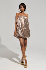 STOPPING TRAFFIC GOLD MINI DRESS