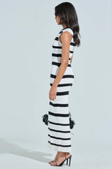 FLY AWAY WITH ME KNIT STRIPE MAXI DRESS