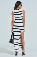 FLY AWAY WITH ME KNIT STRIPE MAXI DRESS
