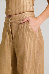 UP ALL NIGHT THINKING TROUSER IN GOLD