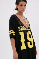 CITY GIRL LAYERED JERSEY MIDI DRESS