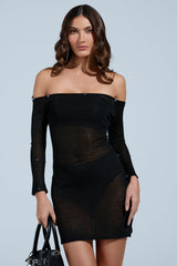 STAR OF THE SHOW FUR MINI DRESS