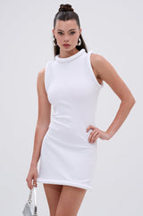 IDK FELT CUTE RIBBED KNIT MINI DRESS