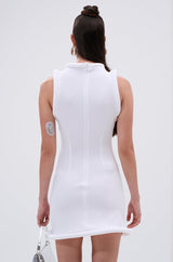 IDK FELT CUTE RIBBED KNIT MINI DRESS