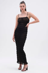 ON A BEACH OR A NIGHT OUT MESH MAXI DRESS