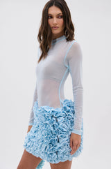 KELYN MESH MINI DRESS IN BLUE