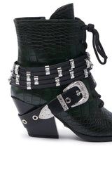 AZALEA WANG JAVELIN GREEN WESTERN BOOTIE