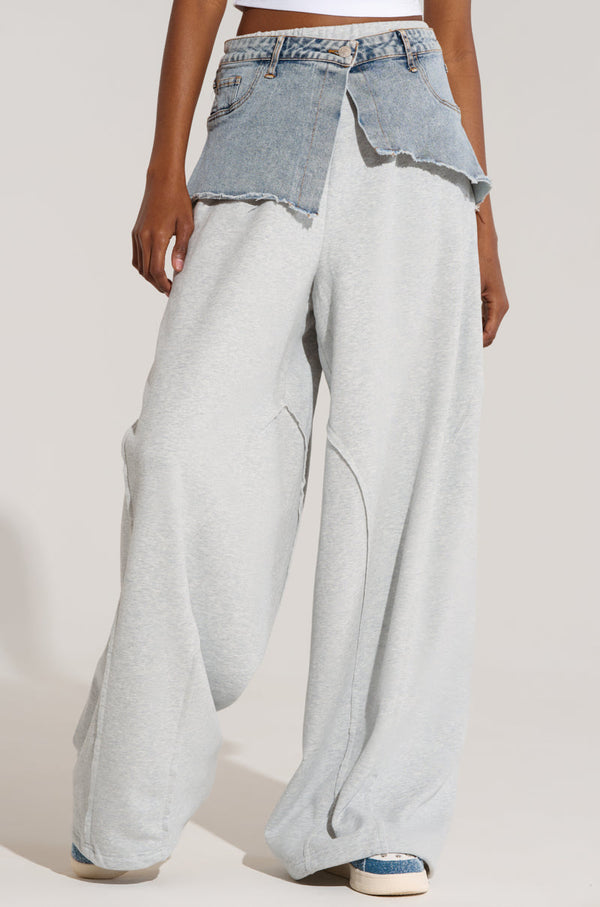DYLAN DENIM BELTED SWEATPANT