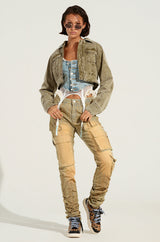 NATALIE OMBRE EFFECT SKINNY CARGO PANT