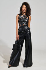 ASHLYN FAUX LEATHER PANT IN BLACK