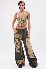 BRIGETTE DISTRESSED JACQUARD CORSET