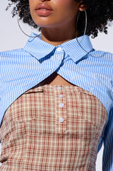 REAL LOVE PLAID TOP