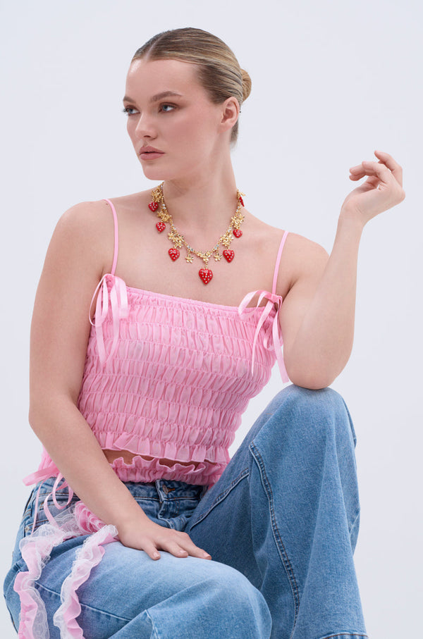 CALL ME RUCHED BOW TANK