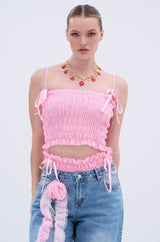 CALL ME RUCHED BOW TANK