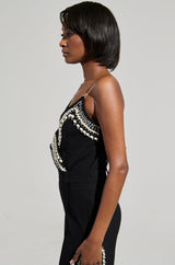LUXURIOUS ASYMETRICAL PEARL BODYSUIT