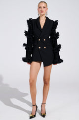 LIVING OVER THE TOP RUFFLE SLEEVE BLAZER MINI DRESS