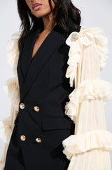 LIVING OVER THE TOP RUFFLE SLEEVE BLAZER MINI DRESS