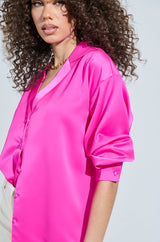 GEO SATIN LONG SLEEVE BLOUSE