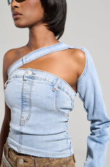I WAS A LOVER DENIM TOP