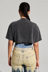 KISS IT SHORT SLEEVE RHINESTIONE FRINGE TEE