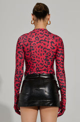 HERE KITTY GLOVED CHEEKY BODYSUIT IN BURGUNDY