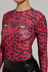 HERE KITTY GLOVED CHEEKY BODYSUIT IN BURGUNDY