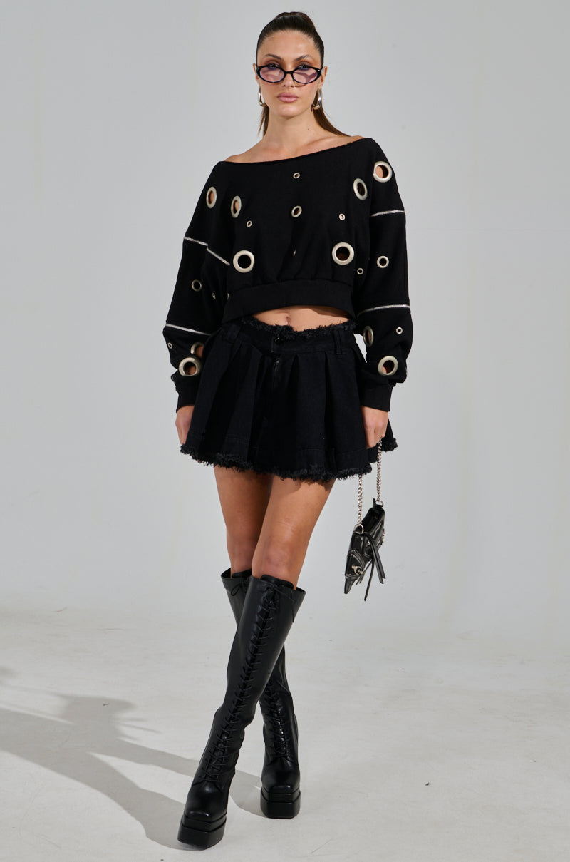 DREAMS VINTAGE ZIPPER DETAIL SWEATSHIRT