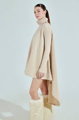 LADIE TURTLENECK HIGH LOW SWEATSHIRT DRESS