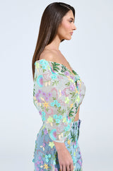 ALL THE RAVE FLORAL BOW TOP