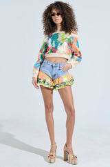 LIFE IS BUT A DREAM OFF THE SHOULDER SWEATSHIRT