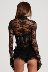 MOMENTS IN TIME GLOVED LACE BODYSUIT
