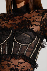 MOMENTS IN TIME GLOVED LACE BODYSUIT