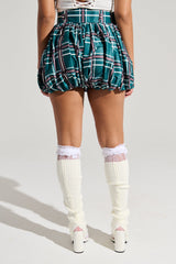 LUCKY ME PLAID SHORT IN GREEN MULTI