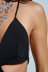 HEAVENLY THOUGHTS SLEEVELESS TUNIC TOP IN BLACK